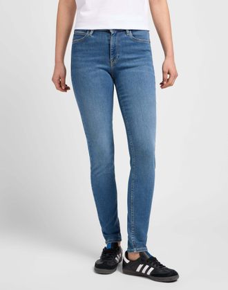 Lee Skinny-fit-Jeans LEE Lee Jeans Foreverfit, Damen, Gr. 26, L&auml;nge 33, blau, Obermaterial: 91% Baumwolle CO. 5% Polyester PES. 4% Elasthan EL., Jeans Ski
