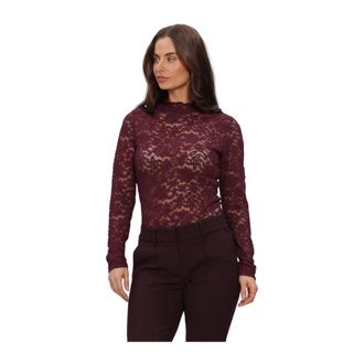 Rosemunde Delicia LS Turtleneck - Dames - Tops - Rood - Maat: XL Katoen