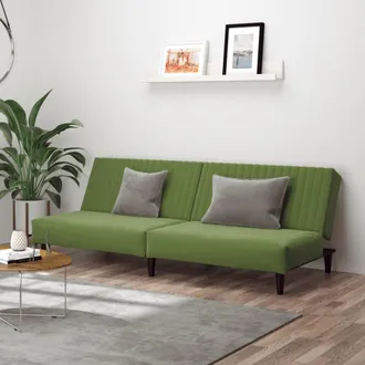 vidaXL Sof&aacute; Cama De 2 Plazas Terciopelo Verde Claro Vidaxl