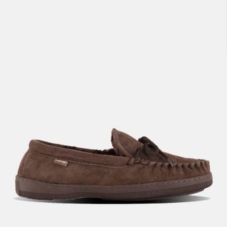 Lamofootwear Mens Moccasin Slipper In Chocolate
