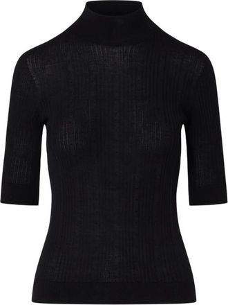 Liu Jo Wol trui met strass - Dames - Coltruien - Zwart - L - Wol - Truien & Vesten