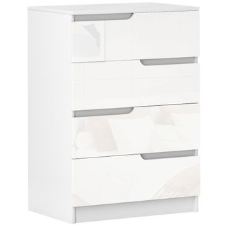 OEM C&oacute;moda Con 4 Cajones C&oacute;moda De Dormitorio Moderno Con Anti-vuelco Cajonera Para Sal&oacute;n Pasillo 60x40x85 Cm Blanco