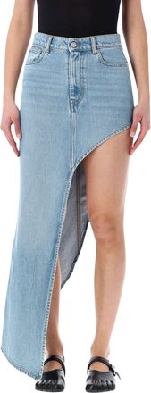 Coperni Azzurro Light One-Leg Asymmetric Denim Skirt