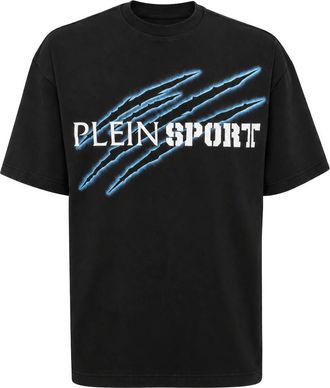 Plein Sport T-shirt met ronde hals Spray Scratch - Heren - Sport - Zwart - Maat: L Katoen