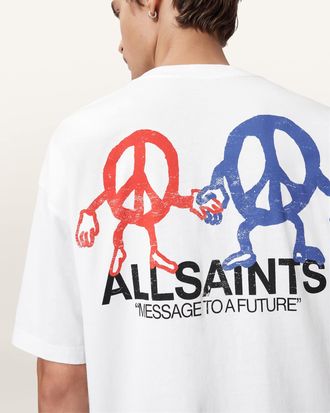 AllSaints Cotton Bedfellow Oversized Graphic T-Shirt, Size: XXL