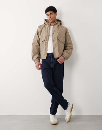Farah Shenley - Giacca bomber con cappuccio beige-Neutro