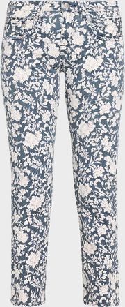R13 Floral Boy Straight Cropped Jeans
