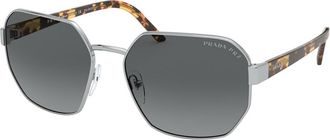 Prada PR 54XS Polarized 1BC5W1 Womens Sunglasses Silver Size 59