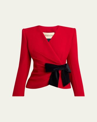Valentino Garavani Bow Wrap Blazer Jacket