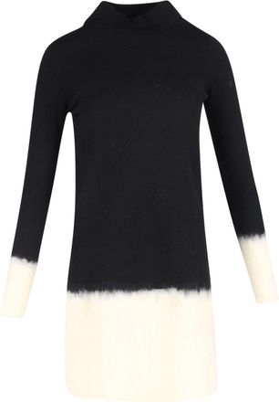 Escada High Neck Quarter-Sleeve Top in Black Wool