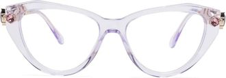 Swarovski translucent-frame glasses - women - Acetate - 53 - Purple