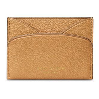 Tory Burch Romy Flat Card Case - Dames - Portefeuilles - Bruin - ONE Size - Leer - Accessoires