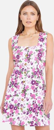 Yumi Retro Floral Cotton Pinafore Dress in Pink at Nordstrom, Size 10