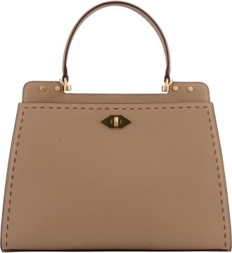 Pourchet Trianon Bicolore Handtas - Dames - Handtassen - Beige - ONE Size - Leer - Tassen