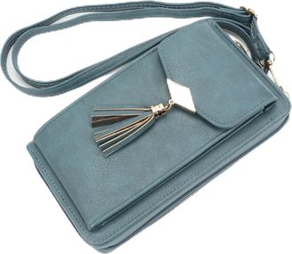 Generic Womens Crossbody Phone Bag, Small Synthetic Mobile Phone Shoulder Bag with Card Slots, Coin & Money Zip Compartments, Adjustable Strap, Mini Handbag (