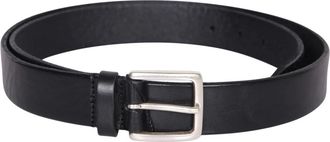 Dell'Oglio Slanke leren riem - Heren - Riemen - Zwart - 105 CM - Leer - Accessoires