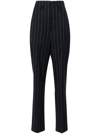 Iro Horacia pinstriped tapered-leg trousers - Blue