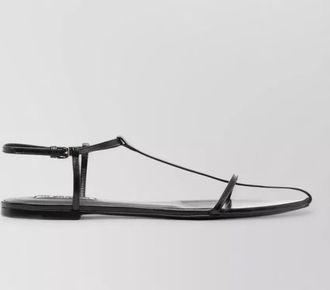 Jil Sander leather sandals flat sole pointed toe