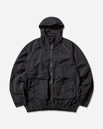 Roa And wander Garment-Dyed Nylon Hooded Jacket Black