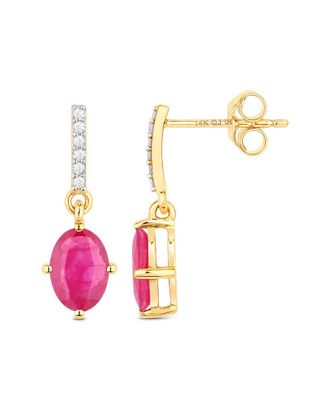 Diana M. Jewels 14K 1.75 Ct. Tw. Diamond & Ruby Earrings