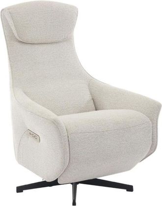 Vente-Unique Vente-unique - Poltrona relax elettrica in tessuto beige testurizzato tasemo