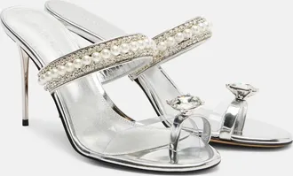 Mach & Mach Diamond Of Elizabeth 95 leather mules