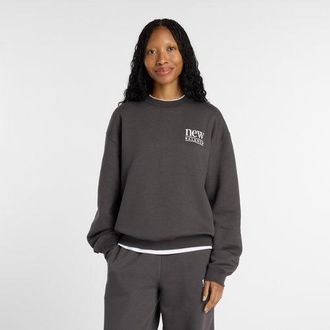 New Balance Donna Reimagined Fleece Crew in Nero, Taglia XS