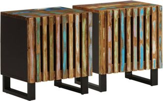 vidaXL Mesitas de noche 2 uds de madera maciza reciclada 40x34x46 cm Vidaxl