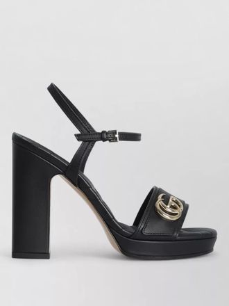 Gucci platform sandals double g logo heel