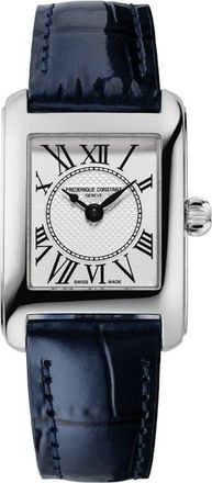 Frederique Constant Carrée Leather Strap Watch, 23mm x 21mm in Blue at Nordstrom