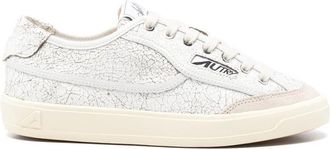 Autry White Textured Cracked Sneakers