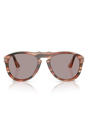 Persol 54mm Pilot Sunglasses in Striped Red And Green /Violet at Nordstrom