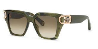 Philipp Plein SPP213M 0VAD Womens Sunglasses Green Size 53