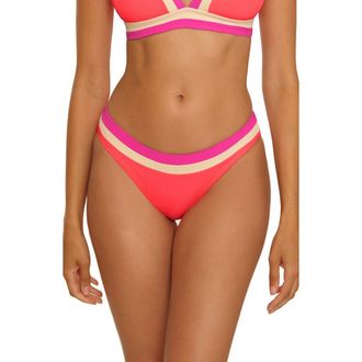 BECCA by Rebecca Virtue Coast Line Hipster Bikini Bottoms in Caliente at Nordstrom, Size X-Small