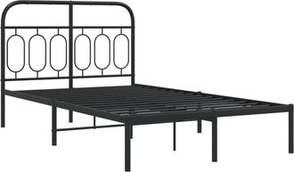 vidaXL Vidaxl - Estructura cama sin colchón con cabecero metal negro 120x190 cm