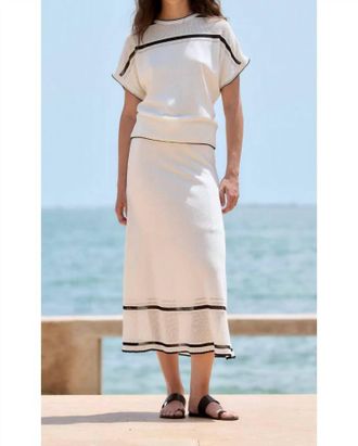 Sita Murt/ Openwork Hem Midi Skirt In Ecru