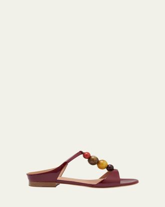 Malone Souliers Lena Beaded Patent Leather Sandals