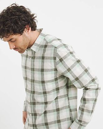 Jacamo Long Sleeve Linen Check Shirt