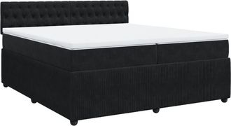 vidaXL Cama Box Spring Con Colch&oacute;n Terciopelo Negro 200x200 Cm Vidaxl