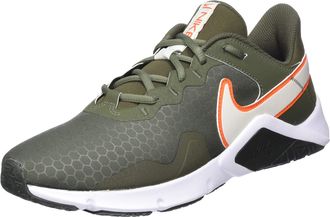 Nike CQ9356-300 Legend Essential 2 Sneaker Adult Cargo Khaki/Light Bone-Safety Orange 7.5