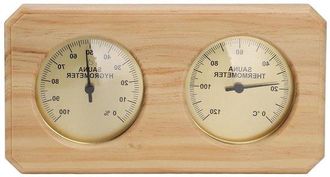 OEM Term&oacute;metro Higr&oacute;metro Para Sauna - Madera Dorada - Sauna Comfort - Medici&oacute;n 2 En 1 - 0-120 &deg;c - Color Madera