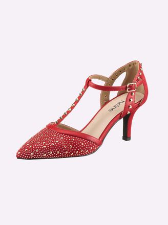 Heine Pumps HEINE, Damen, Gr. 36, rot, Synthetik, Textil, Schuhe Pumps