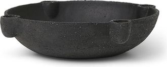 Ferm Living Bowl Keramik Kerzenst&auml;nder, &Oslash; 27 x H 6,8 cm, dunkelgrau