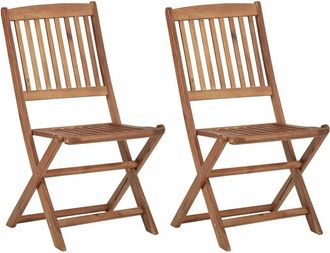 vidaXL Folding Outdoor Chairs 2 pcs Solid Acacia Wood vidaXL