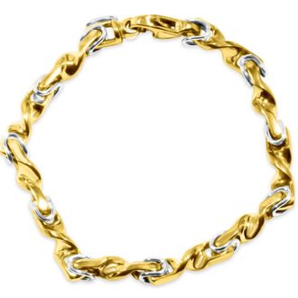 Pompeii3 Mens Byzantine Twisted Link 14k Gold (38gram) or Platinum (61gram) 6mm Bracelet 8.5