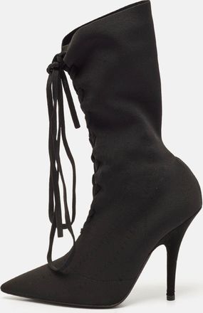 Yeezy by Kanye West Yeezy Black Knit Fabric Knife Ankle Socks Boots