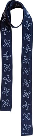 TBCo Merino Wool Flora Skinny Scarf in Navy Flora at Nordstrom, Size Small