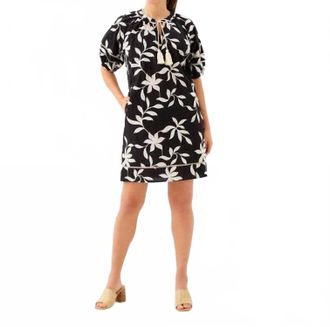 Karen Kane Puff Sleeve Tassel Dress In Black