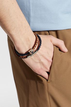 Ferragamo Bracelet With Logo, Mens, Black