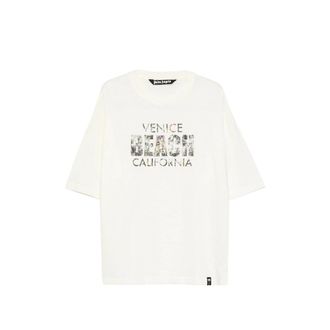 Palm Angels Graphic-print Rhinestone-embellished T-shirt